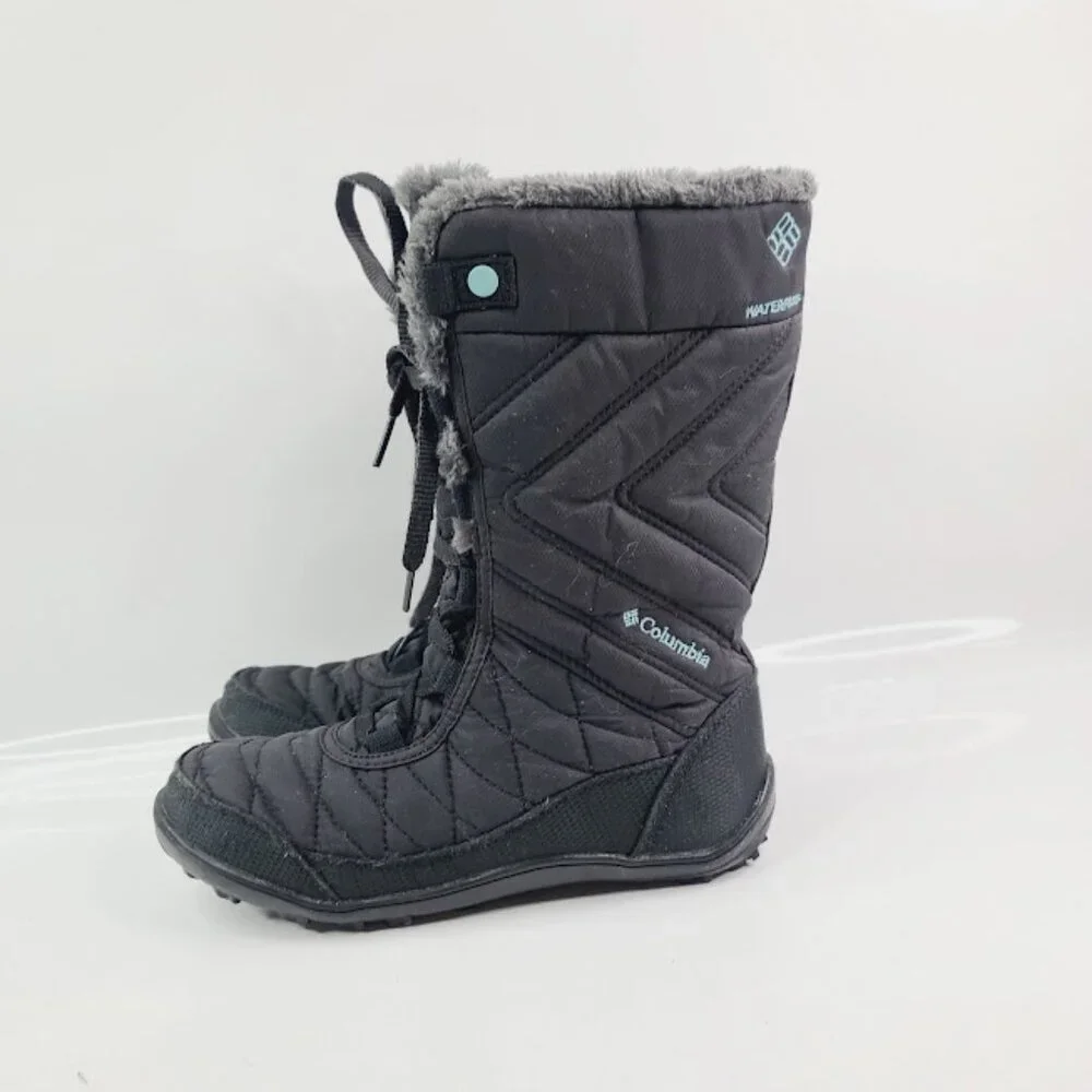 Columbia Girl's Black Minx Mid Lii Omni-Heat Wp Mid-Calf‎ Snow Boot Size 7